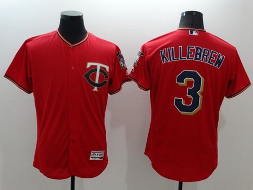 Twins #3 Harmon Killebrew Red Flexbase Authentic Collection Stitched MLB Jersey - Click Image to Close